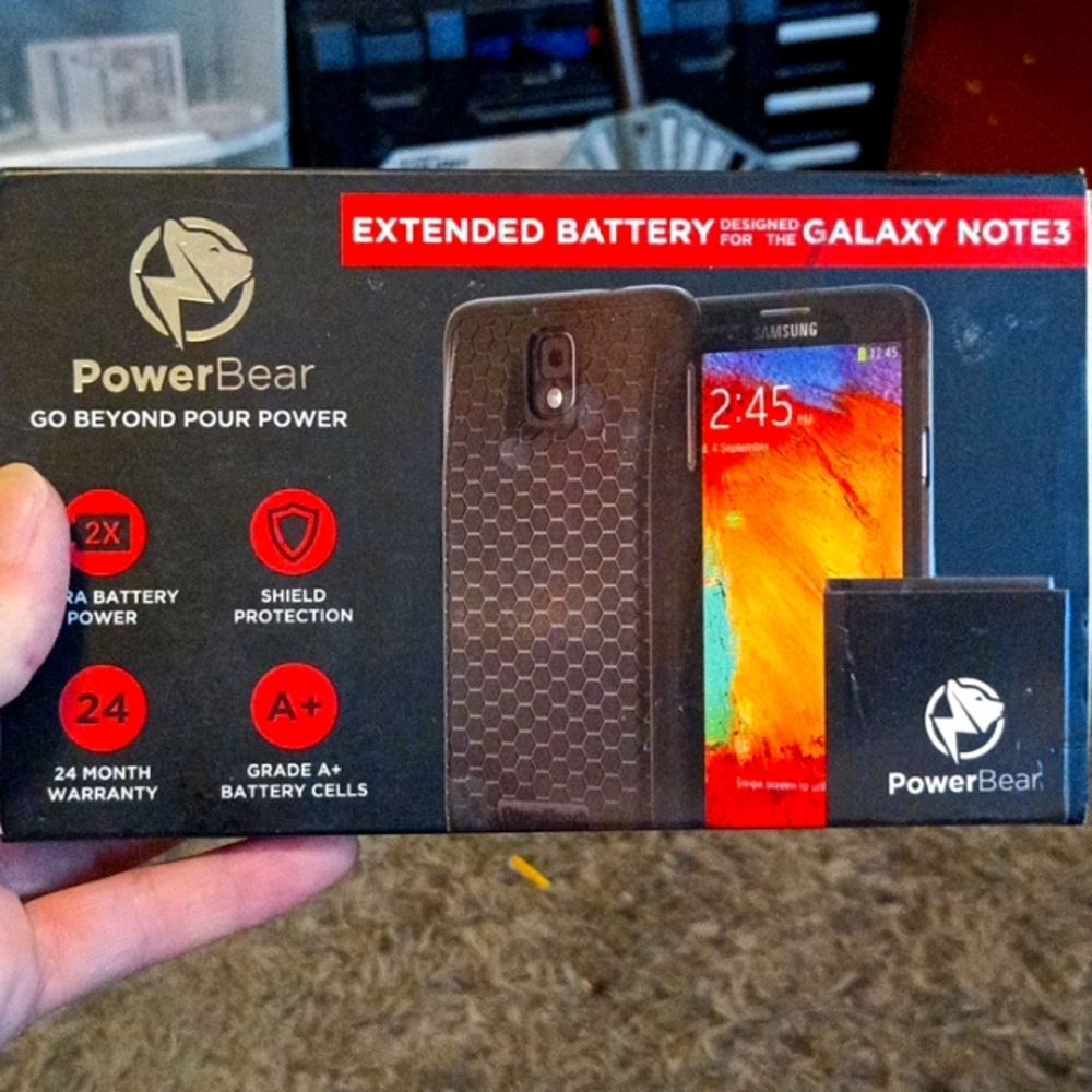 Powerbear extended battery case designed for the Galaxy Note 3 Samsung